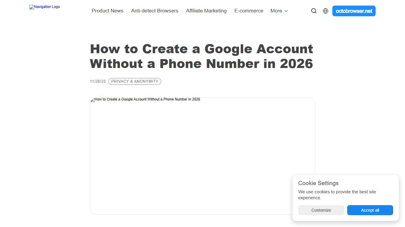 How to Create a Google Account Without a Phone Number in 2026 — Octo Browser Blog