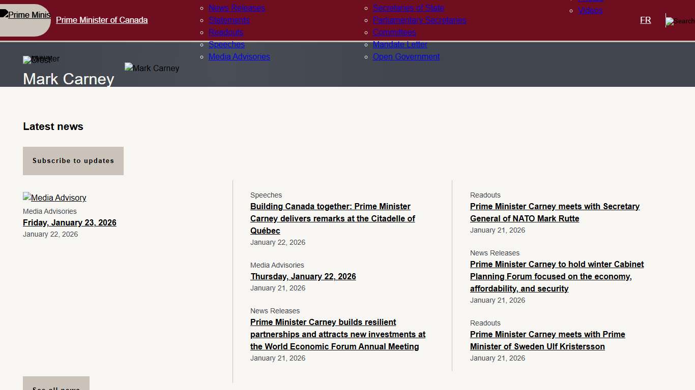 Mark Carney - Prime Minister of Canada Prime Minister of Canada